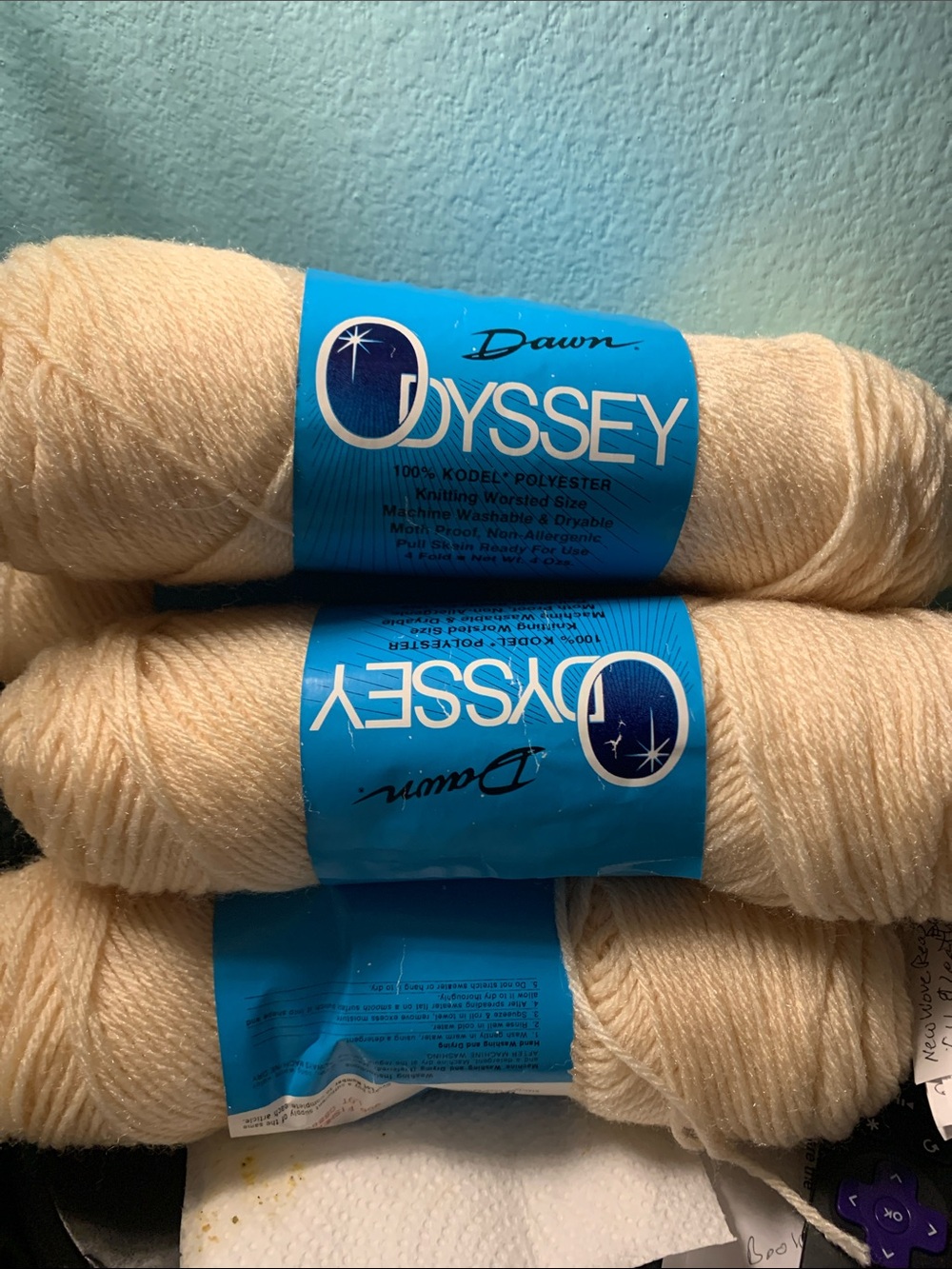 5-Bundle Lot Dawn Odyssey Fisherman Ivory/Cream Yarn